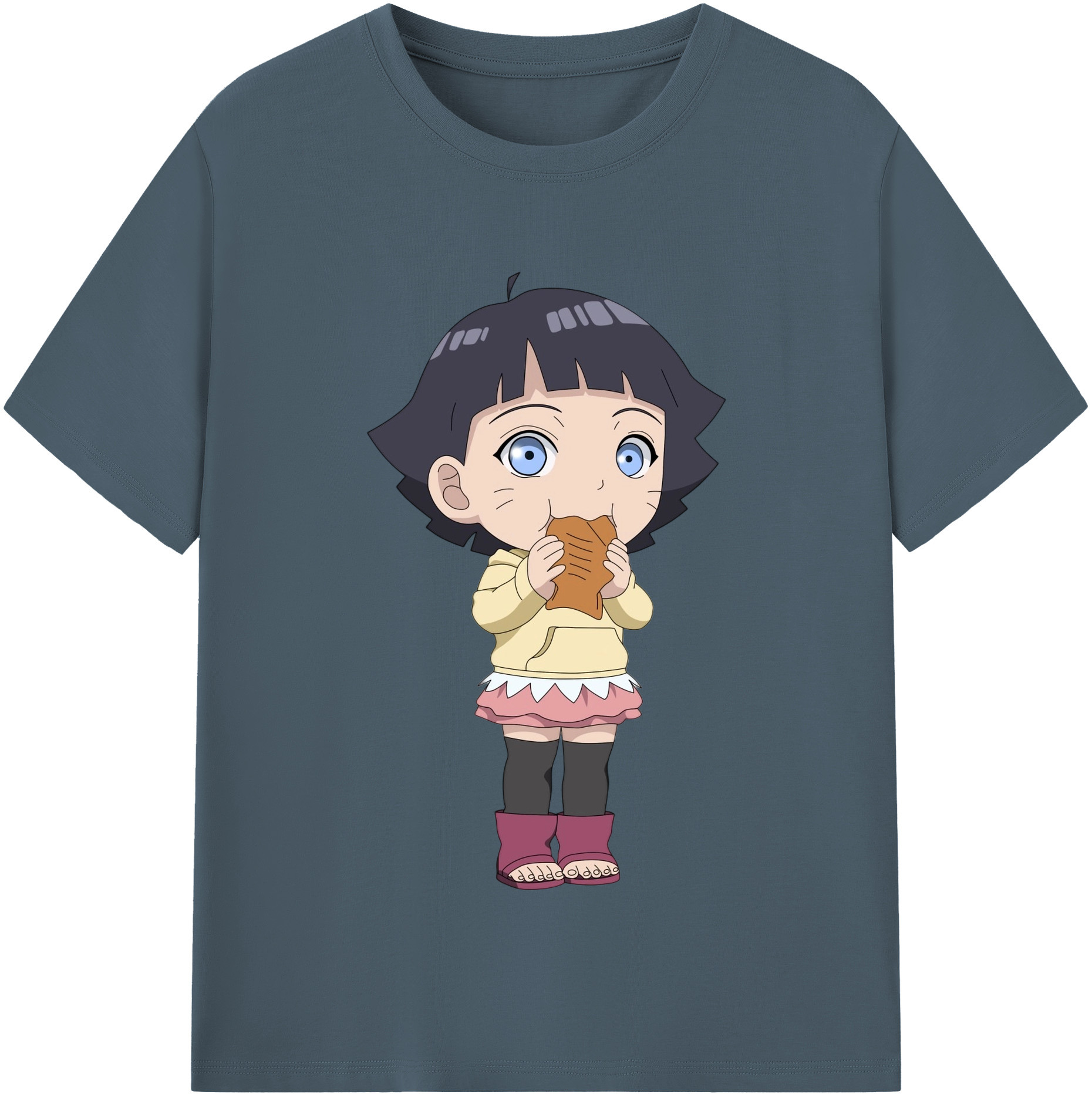 （画像用） NARUTO -ナルト- うずまき ヒマワリ Uzumaki Himawari 綿100％半袖Tシャツ（フロントプリント）